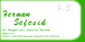 herman sefcsik business card